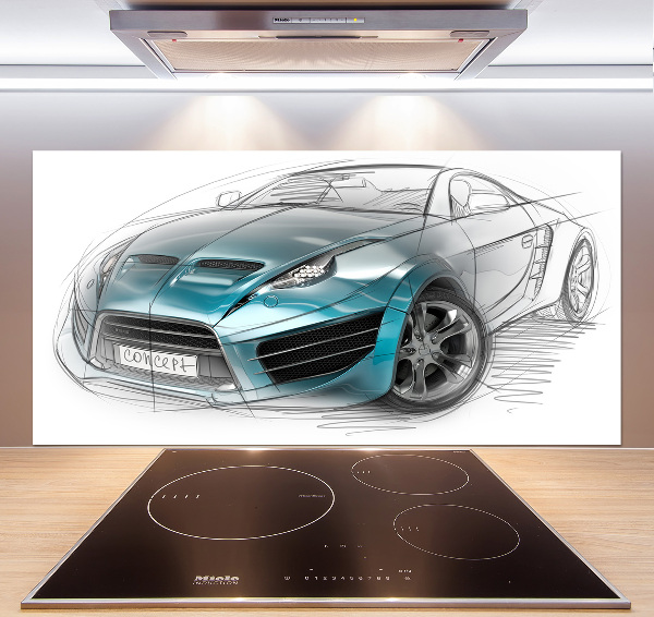 Achterwand keuken Schets van een auto