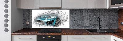Achterwand keuken Schets van een auto