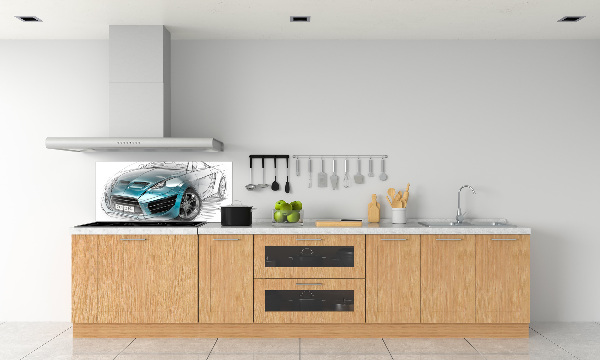 Achterwand keuken Schets van een auto