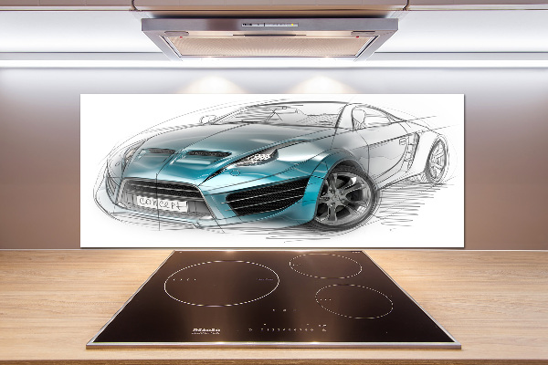 Achterwand keuken Schets van een auto