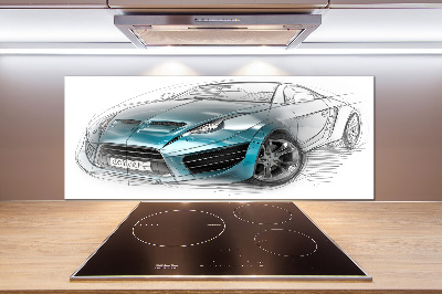 Achterwand keuken Schets van een auto