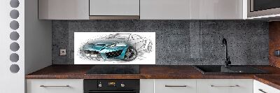 Achterwand keuken Schets van een auto