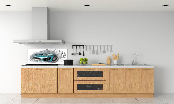 Achterwand keuken Schets van een auto