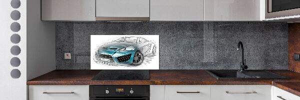 Achterwand keuken Schets van een auto