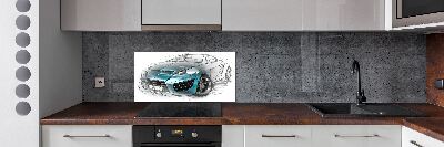 Achterwand keuken Schets van een auto