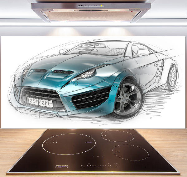Achterwand keuken Schets van een auto
