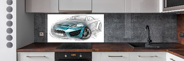 Achterwand keuken Schets van een auto