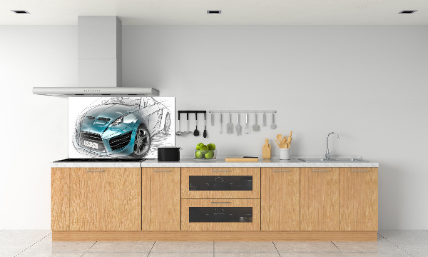 Achterwand keuken Schets van een auto