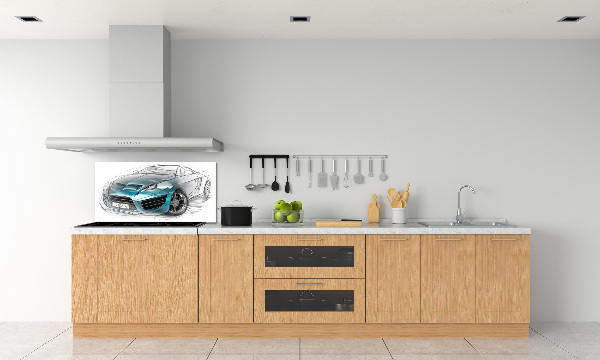 Achterwand keuken Schets van een auto