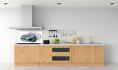 Achterwand keuken Schets van een auto