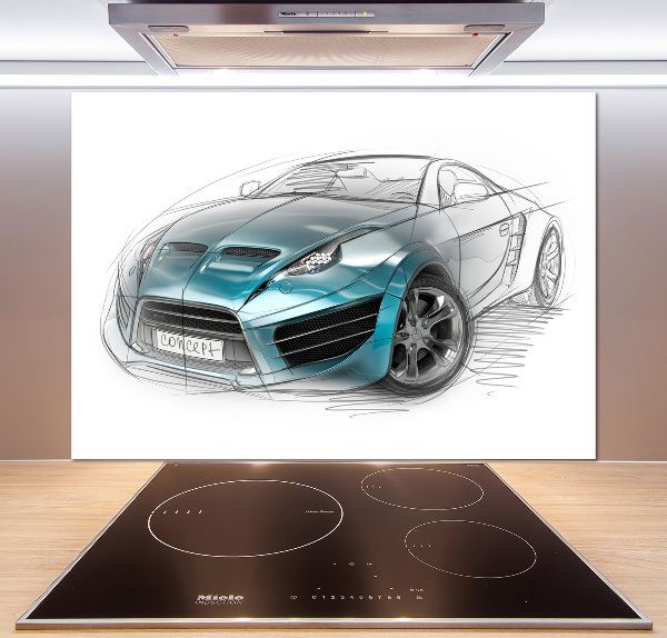 Achterwand keuken Schets van een auto