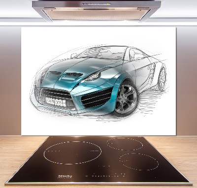 Achterwand keuken Schets van een auto