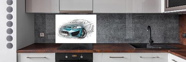 Achterwand keuken Schets van een auto