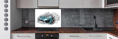 Achterwand keuken Schets van een auto