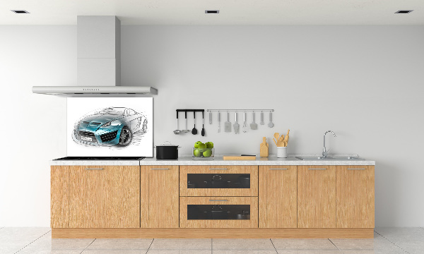 Achterwand keuken Schets van een auto