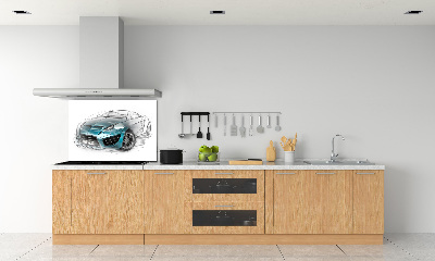 Achterwand keuken Schets van een auto