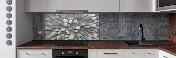 Glazen achterwand keuken 3D-abstractie