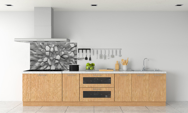 Glazen achterwand keuken 3D-abstractie