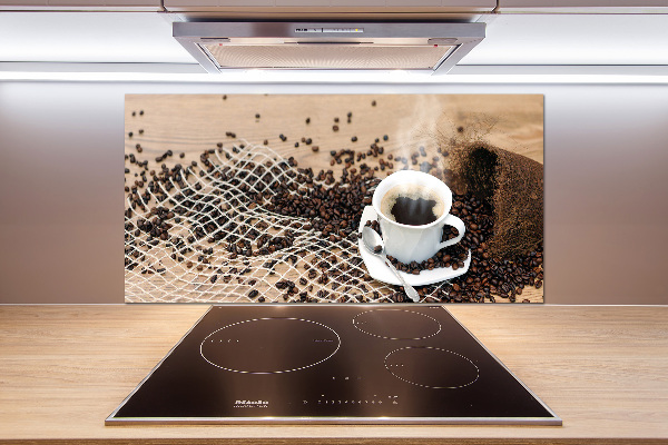 Spatscherm keuken Koffie en koffiebonen
