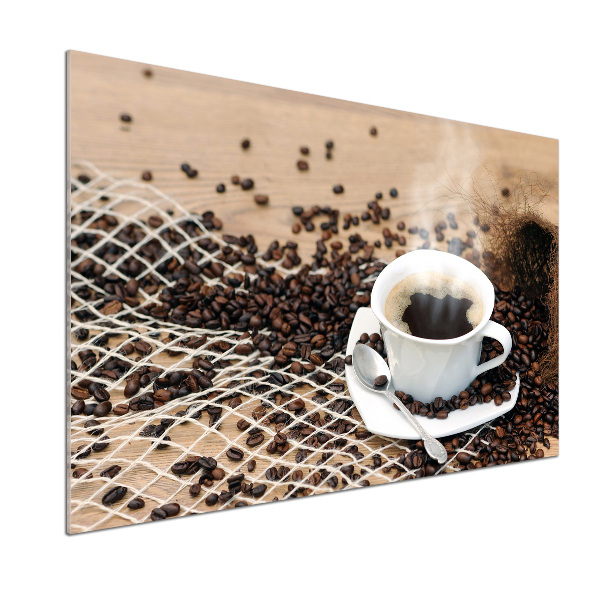 Spatscherm keuken Koffie en koffiebonen