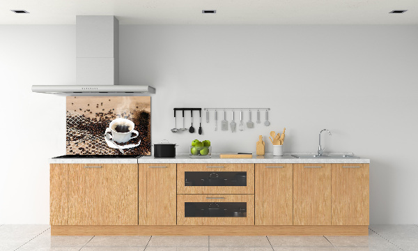 Spatscherm keuken Koffie en koffiebonen