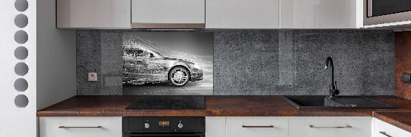 Spatscherm keuken Een auto die te hard rijdt