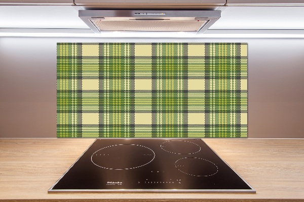 Spatscherm keuken Groen geblokt