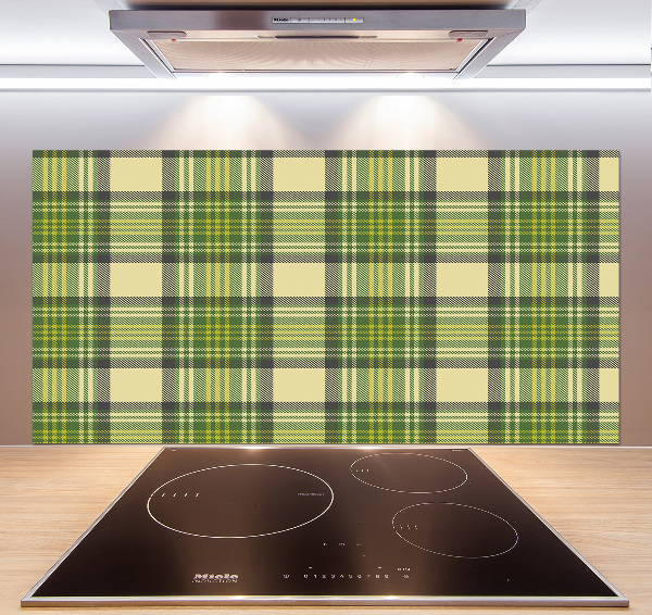 Spatscherm keuken Groen geblokt