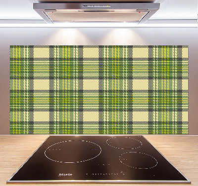 Spatscherm keuken Groen geblokt