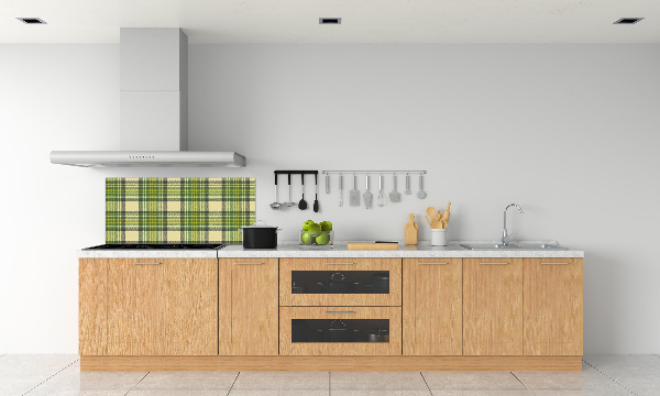 Spatscherm keuken Groen geblokt