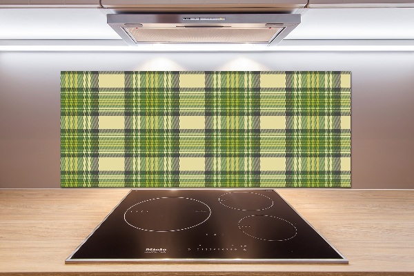 Spatscherm keuken Groen geblokt