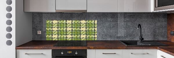 Spatscherm keuken Groen geblokt