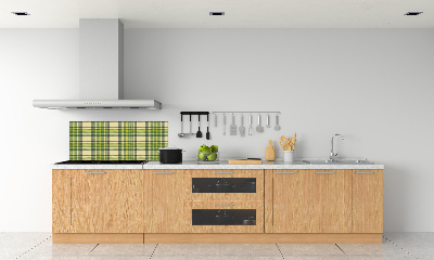 Spatscherm keuken Groen geblokt