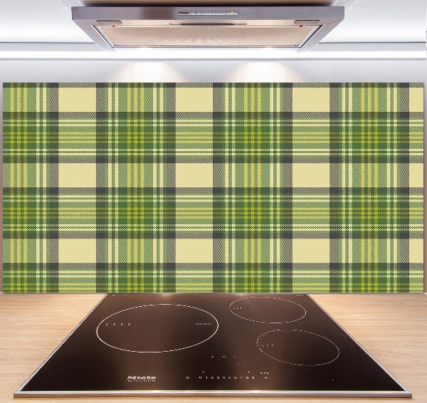 Spatscherm keuken Groen geblokt
