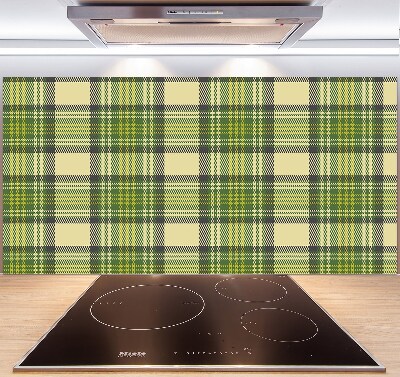 Spatscherm keuken Groen geblokt