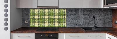 Spatscherm keuken Groen geblokt