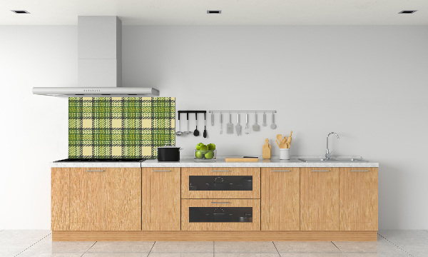 Spatscherm keuken Groen geblokt