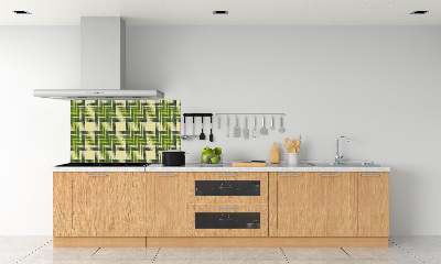 Spatscherm keuken Groen geblokt