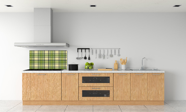 Spatscherm keuken Groen geblokt