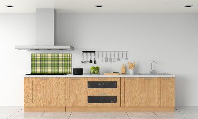 Spatscherm keuken Groen geblokt