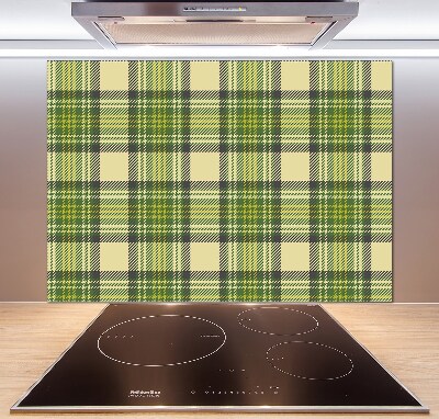 Spatscherm keuken Groen geblokt