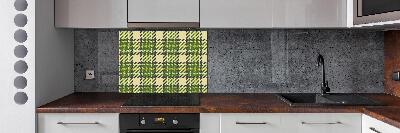 Spatscherm keuken Groen geblokt