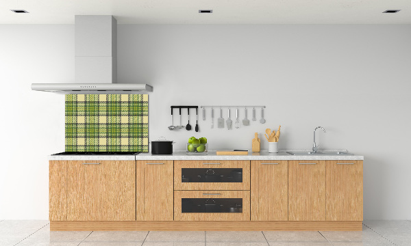 Spatscherm keuken Groen geblokt