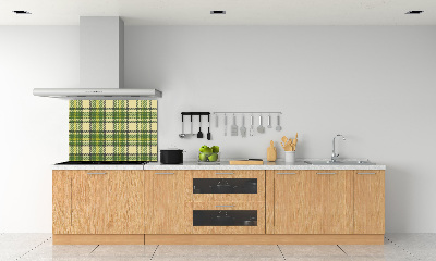 Spatscherm keuken Groen geblokt