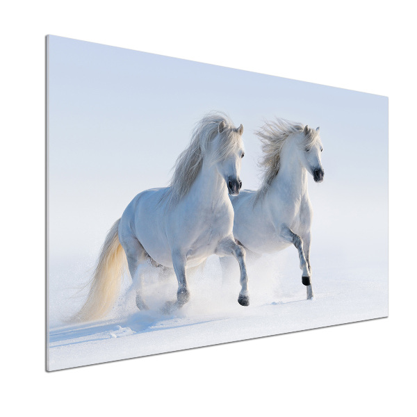 Keuken achterwand Twee paarden in de sneeuw