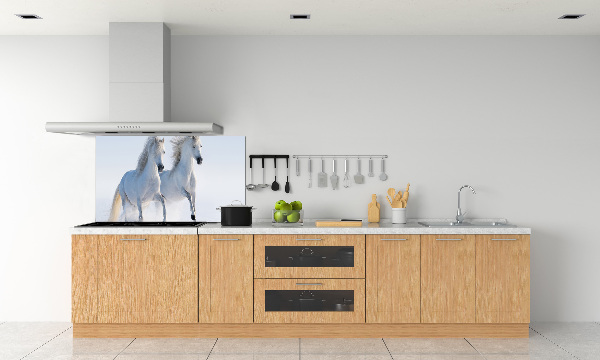 Keuken achterwand Twee paarden in de sneeuw