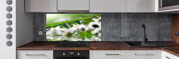 Keuken achterwand Druppels op het gras