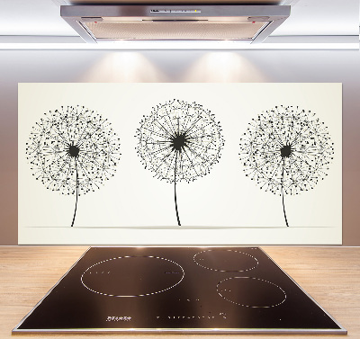Glazen achterwand keuken Paardenbloemen