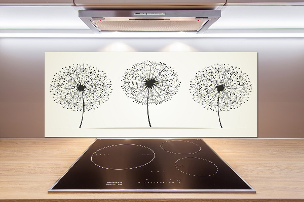 Glazen achterwand keuken Paardenbloemen