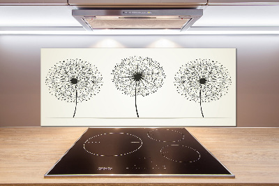 Glazen achterwand keuken Paardenbloemen